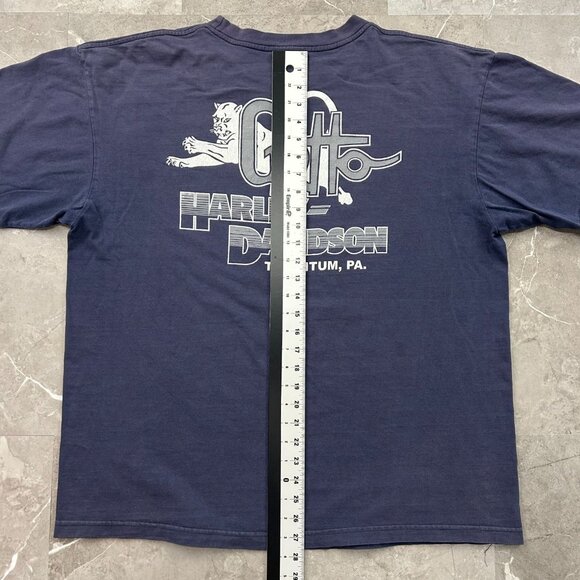 Vintage Harley Davidson Graphic Tee Mens 2XL XXL Eagle Gatto Pittsburgh y2k - Picture 10 of 11